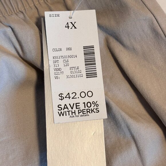 Catherine's Everyday Fit Women's 4X Stretch Cotton Shorts Elastic Waist In Beige - Picture 6 of 12